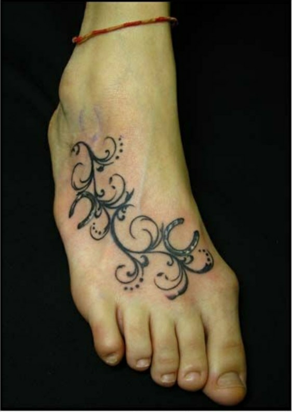 Tattoos Bilder Tattoo Fuß Stilvolle Blumen